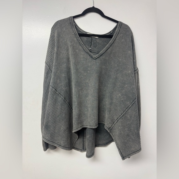 We The Free Coraline Thermal Pullover Oversized Free People Top Large Boho - Picture 5 of 11